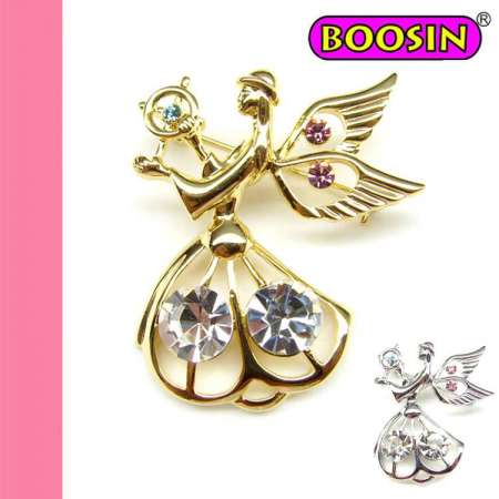 2016 Hot Sale Woman Brooch / Angel Shaped Gold Brooch